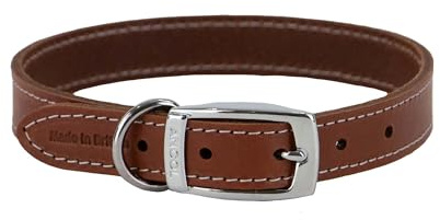 Ancol Heritage Comfortable Die Cast Fitting Leather Dog Collar - Tan Bridle Leather Pet Training Accessory - Durable Supple Design for Puppies and Dogs - 39-48cm Size 5