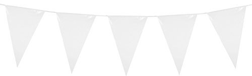 Everflag Wimpelkette Weiß, Kunststoff, 10 m