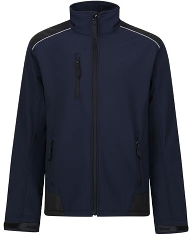 Regatta Sandstorm Workwear Softshell Jacket, Navy/Black, 2XL, Durable Water Repellent