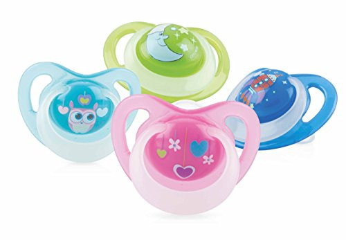 Nuby id5818mosm Schnuller ortodóntico, leuchtet im Dunkeln
