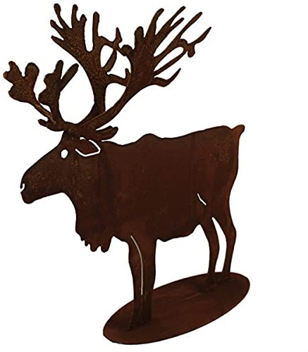 SAREMO Rost Elch mit doppeltem Geweih, auf Platte, H ca. 40 cm