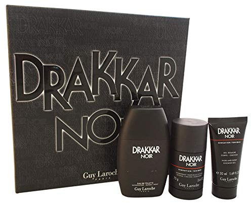 Drakkar Noir Guy Laroche 3 Teile Set 100ml EDT Spray+50ml Dusch Gel + 75ml Deodorant Stick