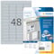HERMA 4221 Typenschild Folien-Etiketten silber, 800 Blatt, 45,7 x 21,2 mm, 48 pro A4 Bogen, 38400 Stück, selbstklebend, bedruckbar, wetterfest, blanko Klebefolie Aufkleber aus Folie