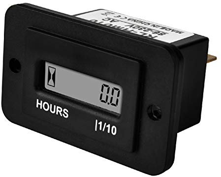 Runleader Digital LCD-Betriebsstundenzähler, 86 V bis 230 V Wechselstrom, zurücksetzbare Gesamtstunden, Einsatz für ZTR-Rasenmäher, Traktorgenerator(AC 86-230V)