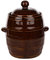 Gärtopf aus Steinzeug mit Deckel u. Wasserrinne | 4,5 Liter | braun | Sauerkrauttopf Gurkentopf Einlegetopf Keramiktopf Tontopf