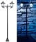 Royal Gardineer Solar Gartenlampe: Solar-LED-Gartenlaterne, 2 flammig, PIR- & Dämmerungssensor, 200 Lumen (Strassenlaterne, Aussenlaterne, Lampe Bewegung)
