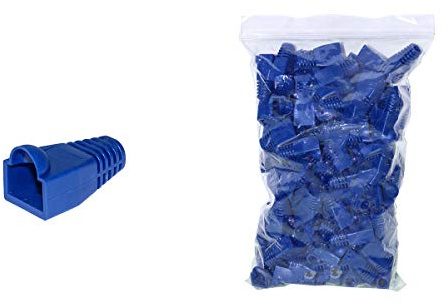 Link LKPL8B 100 Stück 6 mm RJ45-Stecker für Plug, 8-polig, Kategorie 5E-6, blau