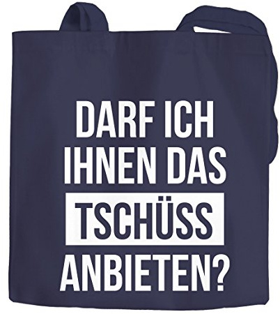 MoonWorks Jutebeutel Spruch-Beutel Darf ich Ihnen das Tschüss anbieten Baumwolltasche navy 2 lange Henkel