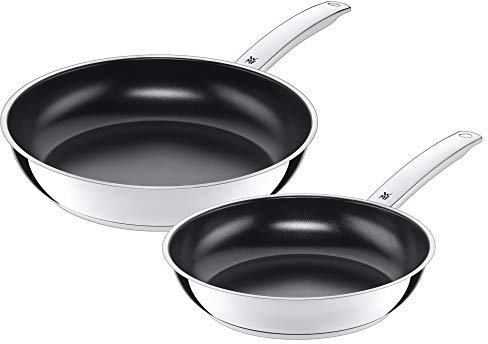 WMF Durado Pfannenset 2-teilig, Bratpfanne Induktion 24, 28 cm, Cromargan Edelstahl beschichtet, Keramikbeschichtung, backofenfest