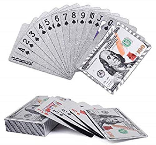 Mr. Gadget solutions® Carte da gioco in argento placcato argento da poker regalo