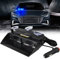16 LED Policía Lámparas de peligro de advertencia de emergencia luces estroboscópicas para el vehículo del 12V Vehículo Vehículo SUV Interior Roof Dash Parabrisas con ventosas(azul）