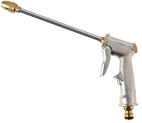 Fippy Gartenschlauch Spritzpistole, Garten Handbrause, Langstab Metall Wassersprühpistole, Verstellbarer Wasserdurchfluss zum Autowaschen, Pflanzenbewässerung, Haustierdusche, Reinigung