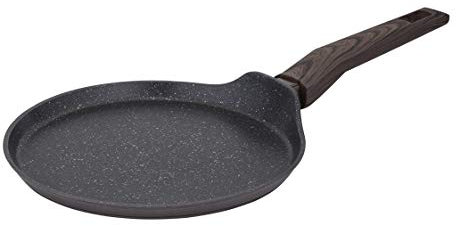 RESTO 93025 Pancake Pan 24 Cm - Forged Aluminium Pan with Pfluon Non-Stick Coating and Ergonomic Wooden Soft Touch Handle - Suitable for All Types of Cookers - Including Induction