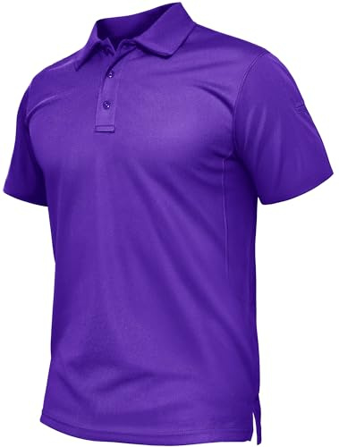 TACVASEN Men's Breathable Golf Polo Shirt Quick Dry Short Sleeve Casual Work Polo T-Shirt