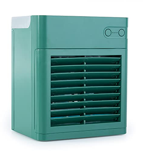Mini refroidisseur d'air - 3 vitesses de vent Portable Refroidisseur d'air Climatiseur USB Ventilateur de bureau Humidification Refroidisseur d'air Mécanique Ventilateur de climatisation(Vert)