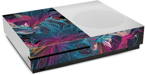 DeinDesign Autocollant Compatible avec Microsoft Xbox One S Sticker Film Autocollant Néon Fleurs Multicolore