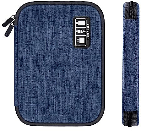 Luxtude Electronics Travel Organiser, Compact Cable Organiser Bag, Portable Cable Tidy Bag, Travel Cable Case Tech Organiser Pouch for Electronic Accessories, USB, SD, Charger, Drive