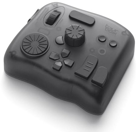 TourBox Elite, Contrôleur d'Édition Vidéo Photo, Bluetooth Raccourci Clavier Personnalisable, Console Créative d'Équipement pour Photoshop Lightroom Premiere, Windows Mac PC Tablette Graphique