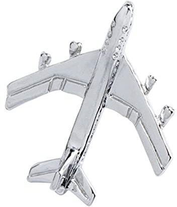HoveeLuty Flugzeug Brosche Silber Flugbegleiter Krawattennadel Jet Flugabzeichen Brosche Zubehör