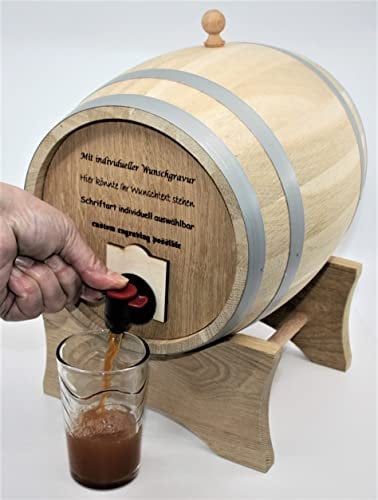 MAAJ BAG IN BARREL WEINSPENDER WEINFASS FÜR TÜTE ALU BEUTEL ZUM ABZAPFEN AUS EICHENHOLZ 5 Liter - MADE IN SLOWENIEN