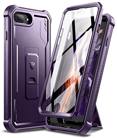 Dexnor Kompatibel mit iPhone 7 Plus/8 Plus Hülle, [Eingebauter Displayschutz und Kickstand] Heavy Duty Military Grade Schutz Stoßfeste Schutzhülle Kompatibel mit iPhone 7 Plus/8 Plus - Phantom Lila