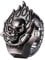 JewelryWe Ringuhr Fingeruhr Herren Totenkopf - Schwarz Gotik Flammenschädel Flamme Schädel Analog Quarz Elastisch Edelstahl Ring Uhr Männer Fingerringuhr Uhrenring für Halloween Vatertag