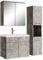 Badplaats B.V. Badezimmer Badmöbel Set Montreal mit Spiegelschrank 60cm Waschbecken Beton Grau - Unterschrank Hochschrank Waschtisch Möbel