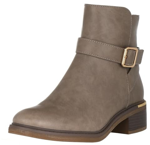 Queentina Damen Stiefeletten Schnalle Reißverschluss BZ66027-KB Khaki-41