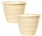 Fyne-Finds Set of 2 Plastic Cream Beehive Plant Pots 30cm, 12inch Garden Outdoor 9.5L Gloss Planter
