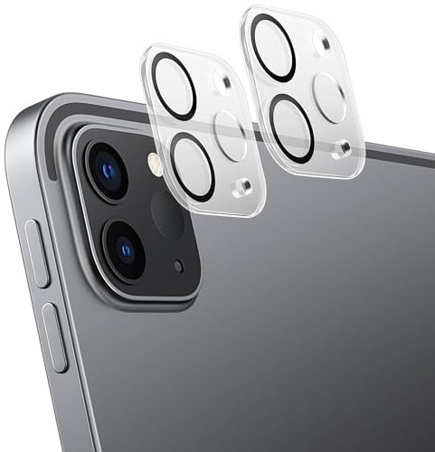 MoKo [2PZS Cámara Lente Protector para iPad Pro 12.9 6ª Generación 2022/2021/2020/Pro 11 4ª Generación 2022/2021/2020, Protector de Lente de Cámara de Vidrio Templado Antiarañazos, Cristal Claro