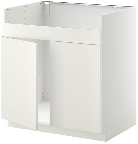 METOD Base Cab f HAVSEN - Fregadero de doble seno (80 x 60 cm), color blanco