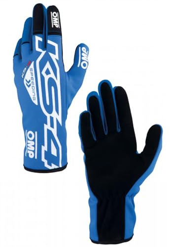 Ompracing Omp Kart KS-4 Handschuhe, Blau/Weiß, Größe 6, Kinder