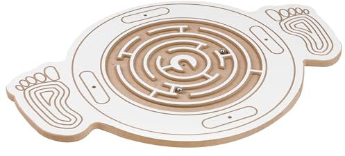 GUGI Balance Board aus Holz (62x35x8 cm) – Wackelbrett mit Kugelspiel – Balancierbrett für Kinder zur Förderung von Gleichgewicht & Koordination – Labyrinth-Edition