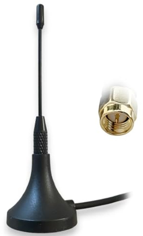 UniteCom Magnetisch montierte Mini Whip LoRa 868 MHz Antenne. LoRaWAN-Antenne für IoT-Gateways/Router. Unterstützt HNT-Mining mit Helium-Hotspots. SMA/RP-SMA-Anschlüsse (SMA-Stecker)