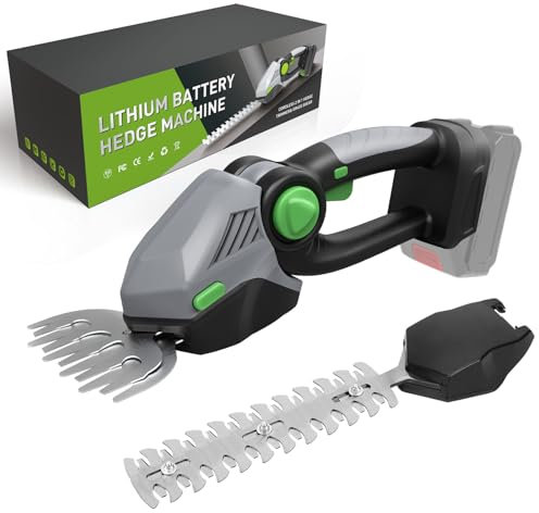 Gartenschere Akku kompatibel mit Makita 18V, Akku Gras- und Strauchschere, 2 in 1 Mini Handheld Elektrischer Grasschere für Schnitt von Rasenkanten, 8.6 inch (Strauch) / 5.8 inch (Gras) (Grau)