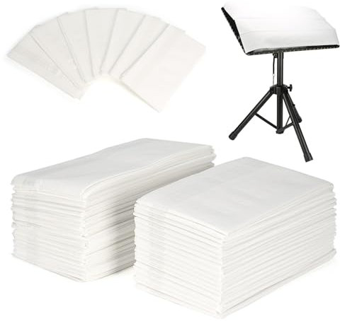 HOINCO Dental Bibs, Nail Art Table Towels Mat, Waterproof Tattoo Tablecloth - 23.62 X 15.74 with Adhesive Backing (White)