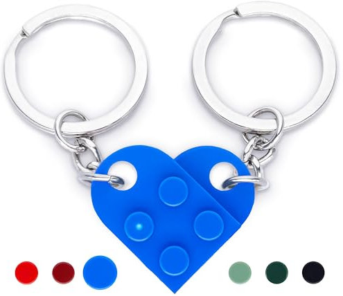 NumeroPhi - Schlüsselanhänger Partner Herz, Geschenk für die Liebenden, Freundschaft, Valentinstag