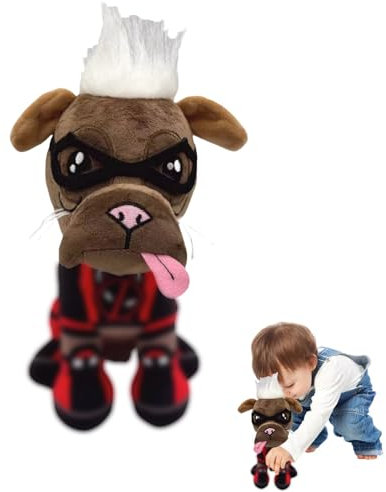 Dogpool Plüsch-Figur, 25cm Dead-pool Plüschfigur, Dogpool Plüsch Wolverine, Dead-pool Kuscheltier, Dead-pool Figuren, Dead-pool Hund, Dead-pool & Wolverine, Spielzeug für Fans & Sammler ab 15 Jahre