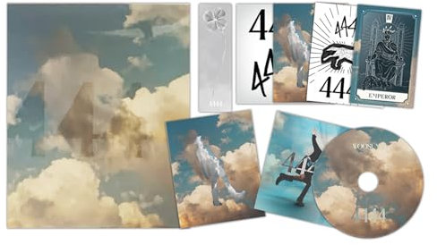 WOOSUNG - [4444] (DELUXE BLUE VER.) Case Box + CD-R + Bookmark + Photo Book + Folded Poster + Tattoo + Stickers + Photocards + 2 Extra Photocards