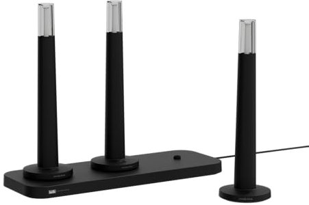 kalb LED Tischleuchte Palma Moderne Tischbeleuchtung Dimmbar 3000K Kabellose Nutzung Touch-Dimmer IP44 Aufladbare Leuchte 1200mAh Akku Dockingstation Hotel und Gastronomiebeleuchtung (3er Set Schwarz)