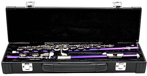 Jeenuuder Aufbewahrungsbox für Flöte, Handtasche, Leder, Röhrenhülle, für Musikinstrumente, Lederetui für Flöte, 16 Löcher