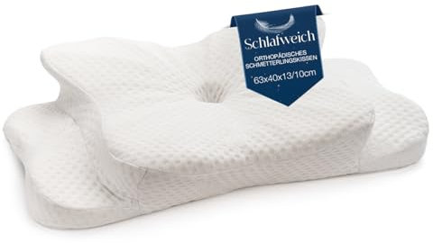Schlafweich Seitenschläferkissen - Orthopädisches Kopfkissen Nackenschmerzen, Memory Foam Kissen für Herren Damen, Ergonomisches Kopfkissen, Waschbar Hypoallergen Ganzkörperunterstützung