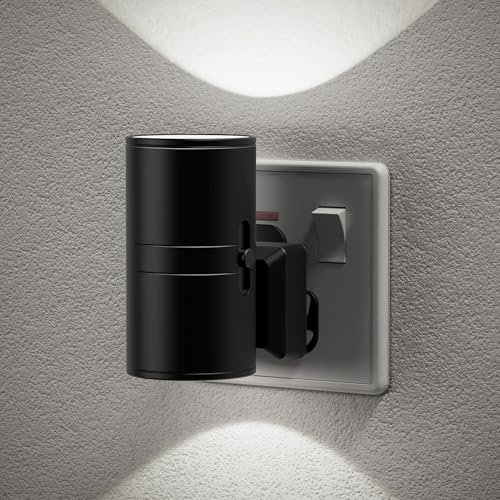 JandCase Night Light Plug in Wall, Dusk to Dawn Sensor, Dimmable Nightlight 0-100LM, Cool White 6000K, Plug-in Night Light for Hallway, Bathroom, Bedroom, Stairs, 1 Pack
