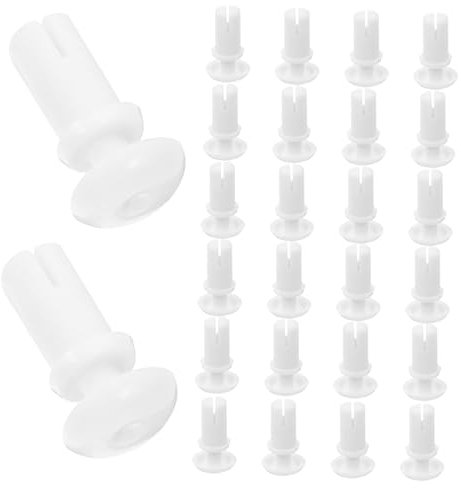 BELLIFFY 100pcs Plastic Expansion Buckle Car Microwave Locking Mechanism Door Trim Panel Clips Microwave Locking Rivet Wave Guide Cover Microwave Auto Push Retainer Clips White Nylon