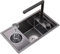 Lavello Invisibile A Vasca Singola In Acciaio Inox Con Lavatrice In Vetro For Caffetteria Ristorante Bar Piccolo Lavello Con Coperchio E Rubinetto Di Sollevamento Design Salvaspazio(55 * 32 * 23cm)