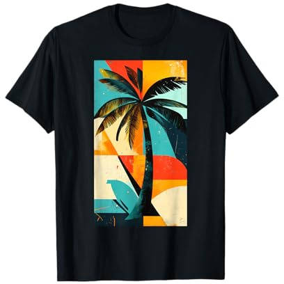 Geometrische Palme Palme Tropisch T-Shirt