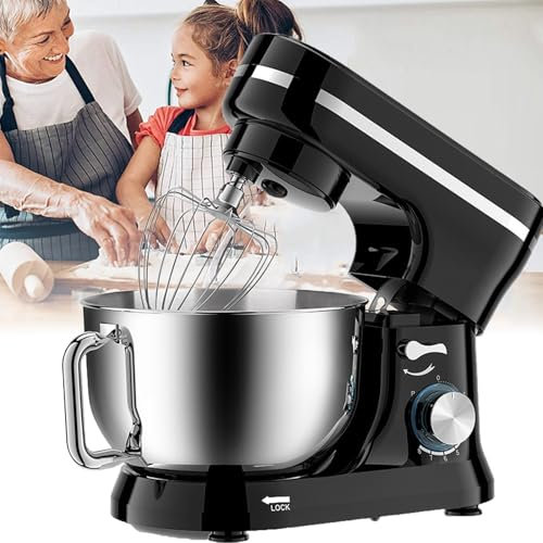 Batteur Sur Socle Kitchen Aid, Petit Batteur éLectrique Avec Bol De 5Litres, Batteur De PâTisserie Multifonctionnel MéLangeurs De PâTe à TêTe Inclinable Pour La Plupart Des Cuisiniers à Domicile,Black
