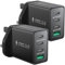 2-Pack USB C Charger, 40W USB C Plug Fast Charge 4 Port PD Type C Charging Plugs + QC USBPlug UK USBC Power Adapter Multi Plugs Samsung Charger Plug for iPhone 16 15 14 13 Pro Max XR XS, iPad,Samsung