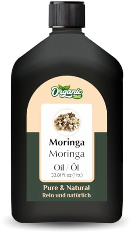Organic Zing Moringa (Moringa oleifera) Oil Pure & Natural for Skin, Face, Hair Care, Aromatherapy & Massage - 1000ml/33.8fl oz