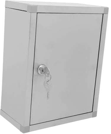 Vorschlagskasten für Wand aus Edelstahl, Silber, Abschließbar